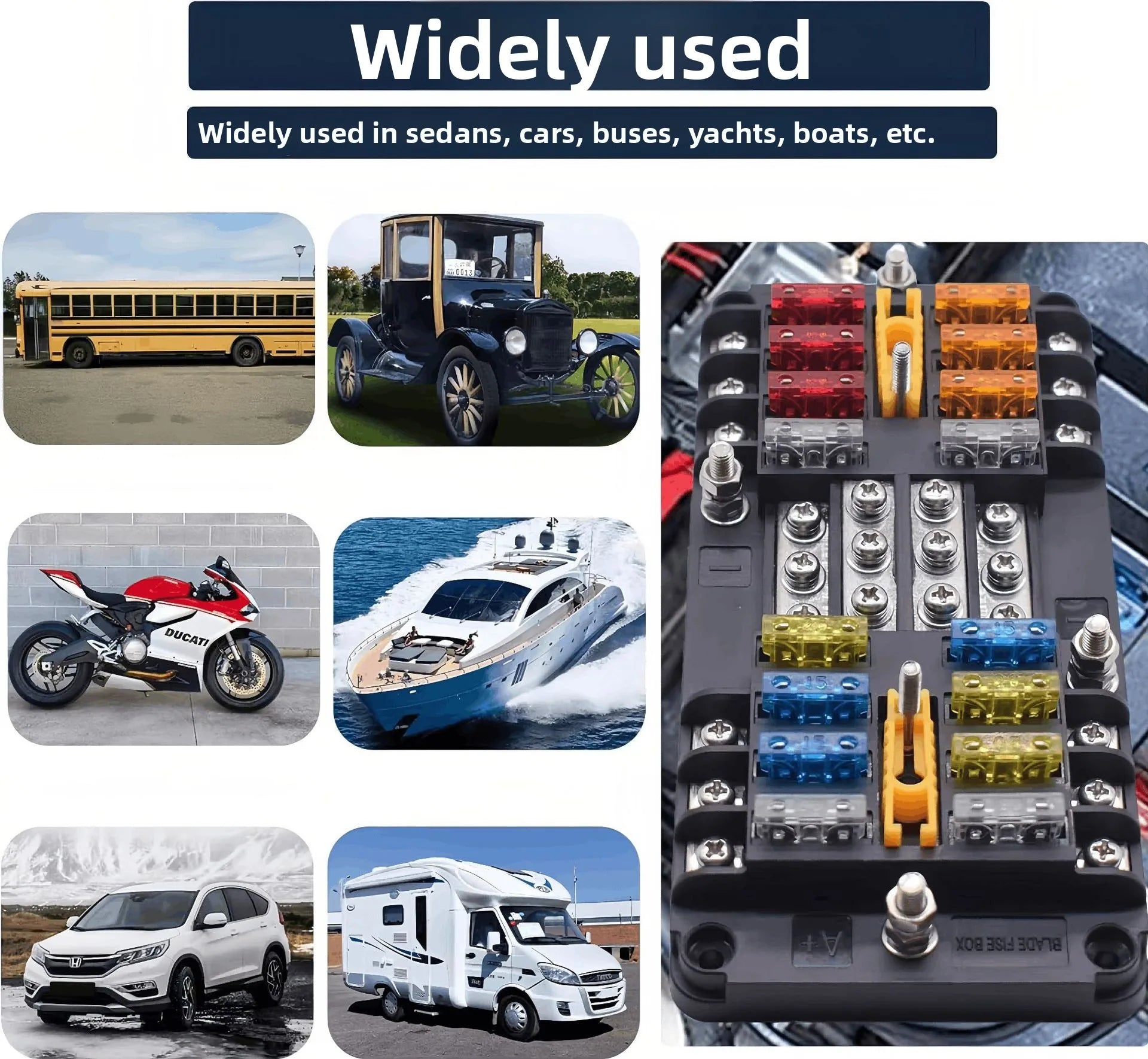 8 Way 12 Way 16 Way Blade Fuse Box 12V/24V Automotive Fuse Holder for Car Truck Boat