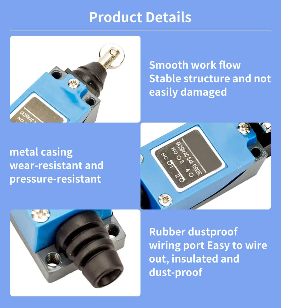 10Pcs Momentary Limit Switch Roller Lever CNC Mill Laser Plasma,high-quality material casing,durable,380V within,5A ,IP65