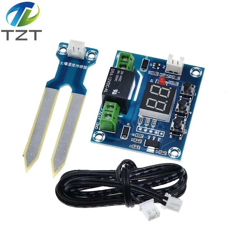 Capacitive Soil Moisture Sensors Module / Soil Humidity Digital Display Relay Control Module Automatic Watering TZT For Arduino