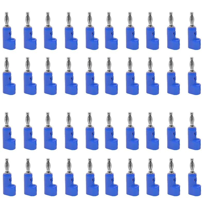 40pcs/4mm Adaptor Electrical Connecting Bending L Shape Banana Jack Plug Socket for Binding Post Test Terminal Connector