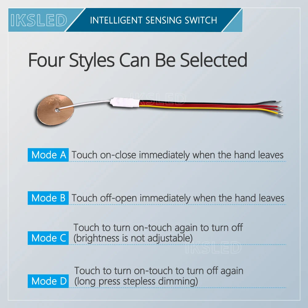 5V12V Mini Touch Sensor Switch Without Opening, Penetrating Wood Board, Glass Sensor, Copper Foil, Self-Adhesive Jog Reset