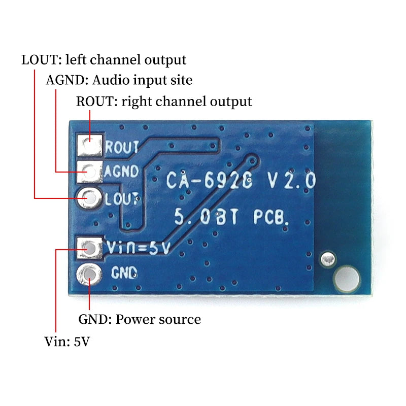 1/5/10PCS Mono Bluetooth 5.0 Audio Module CA-6928 DC3.3-6V for Wireless Music Player Speaker Receiver Modified Amplifier Board