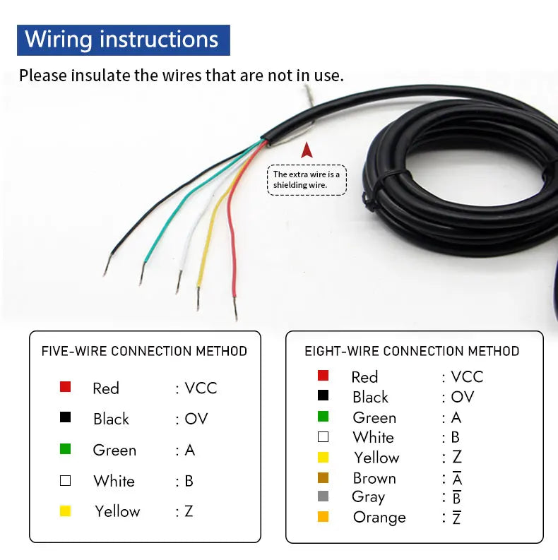 38mm Incremental Rotary Encoder 8mm Half Hollow Shaft Photoelectric Optical Switch 5-24VDC E40H8 Rotary Encoder