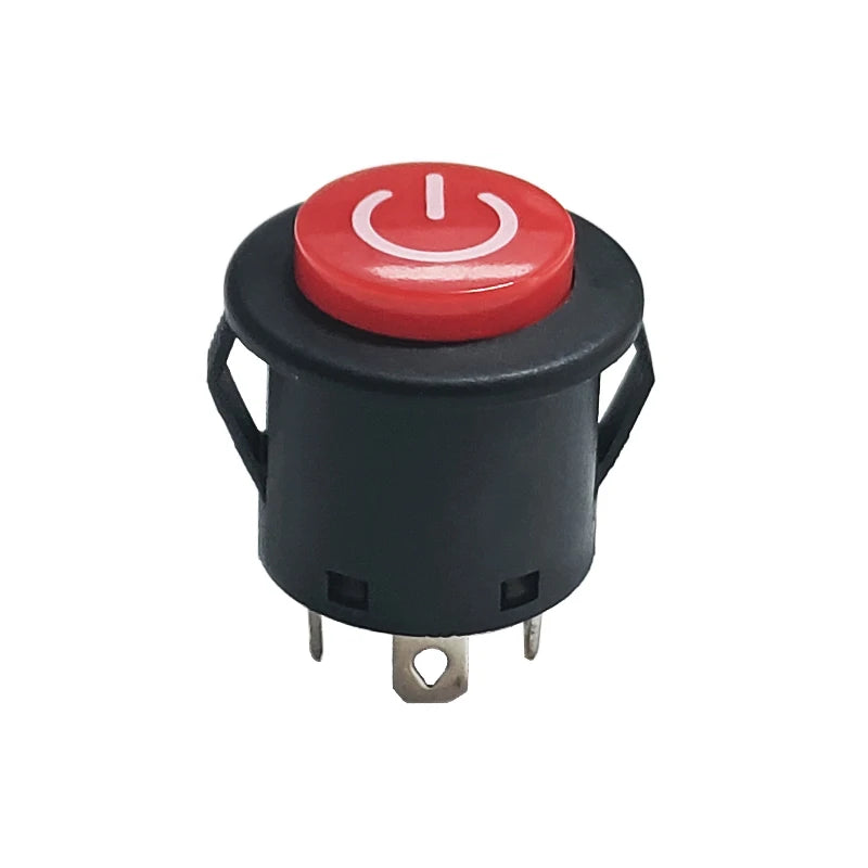 1PC 22MM Power 3PIN Latching/Self Locking Glowing Red Plastic Push Button Switch With LED 12V Panel Indication