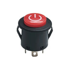 1PC 22MM Power 3PIN Latching/Self Locking Glowing Red Plastic Push Button Switch With LED 12V Panel Indication