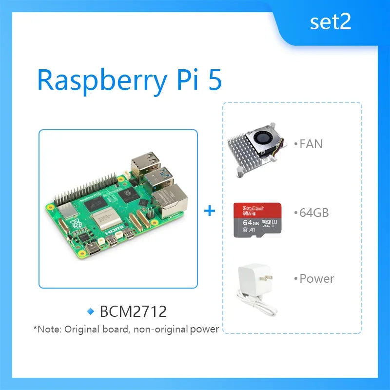 Official Original Raspberry Pi 5 Cortex-A76 Linux 2GB 4GB 8GB 16GB Arm Board Python Programlama PCIe Gigabit Ethernet USB3.0