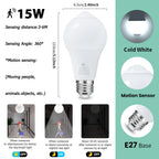 4PCS 20W 18W 15W 12W 9W 6WLampada LED E27 Radar Motion Sensor Light Bulb 189-265V Infrared Detection Smart Lamp Working in Night