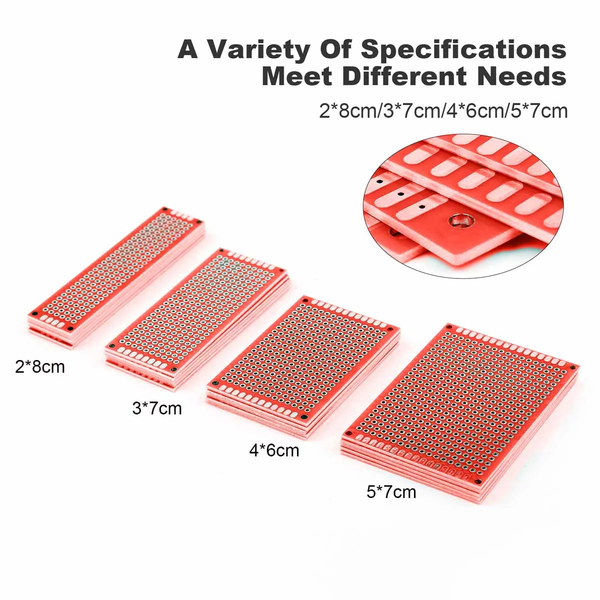 20pcs/lot 2X8 3X7 4X6 5X7 PCB Prototype Board Circuit Protoboard Universal Stripboard Prototyping Veroboard 5Pcs Each Value