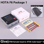 HOTA F6 QUAD-CHANNEL SMART Charger DC1000W 4*15A for Lipo LiIon NiMH Lipo Battery Balance Charger Discharger with USB 45W Type-C