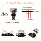 10/100PCS Wire Cable Snap In T2 Connector No-solder No-peel Quick Terminal Connections Joiners Auto Plug Electrical Accessories