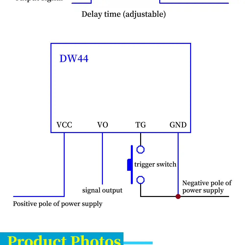 1/5/10Pcs NE555 DW44 Monostale Circuit Module Falling Edge Trigger For Delay Switch Timer