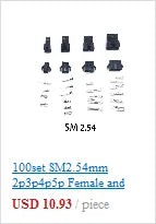 10 set/lot SM 2.54mm 2 Pin Female and Male Housing Splice Terminals Jack Connector AWG 28-22 SM-2P SM-2R JST Wire Adapter Blocks
