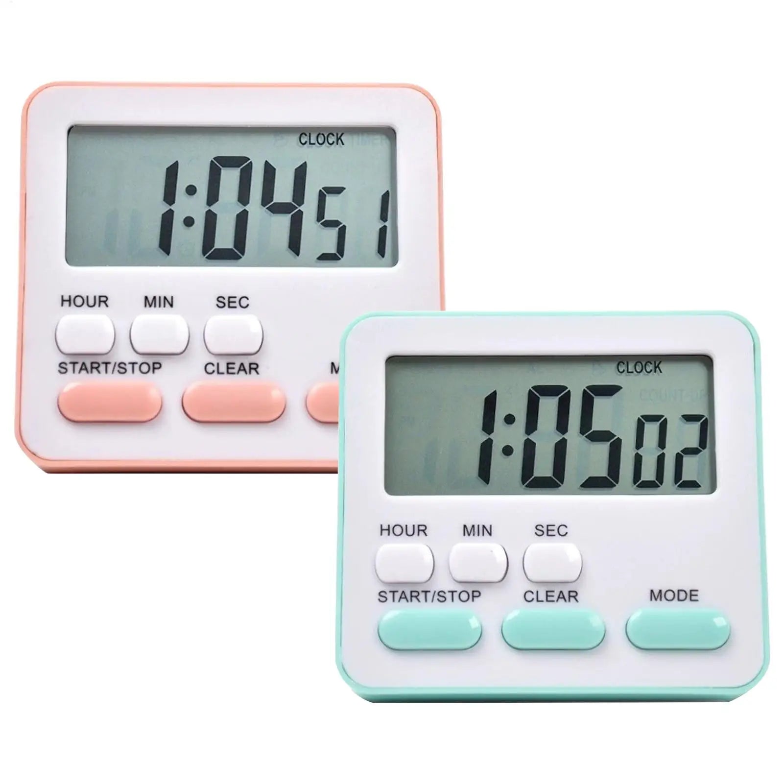 Digital Display Cooking Alarm Clock Kitchen Timer Sleep 24 Hour Clock House Countdown Kids Student Learning Time Manager