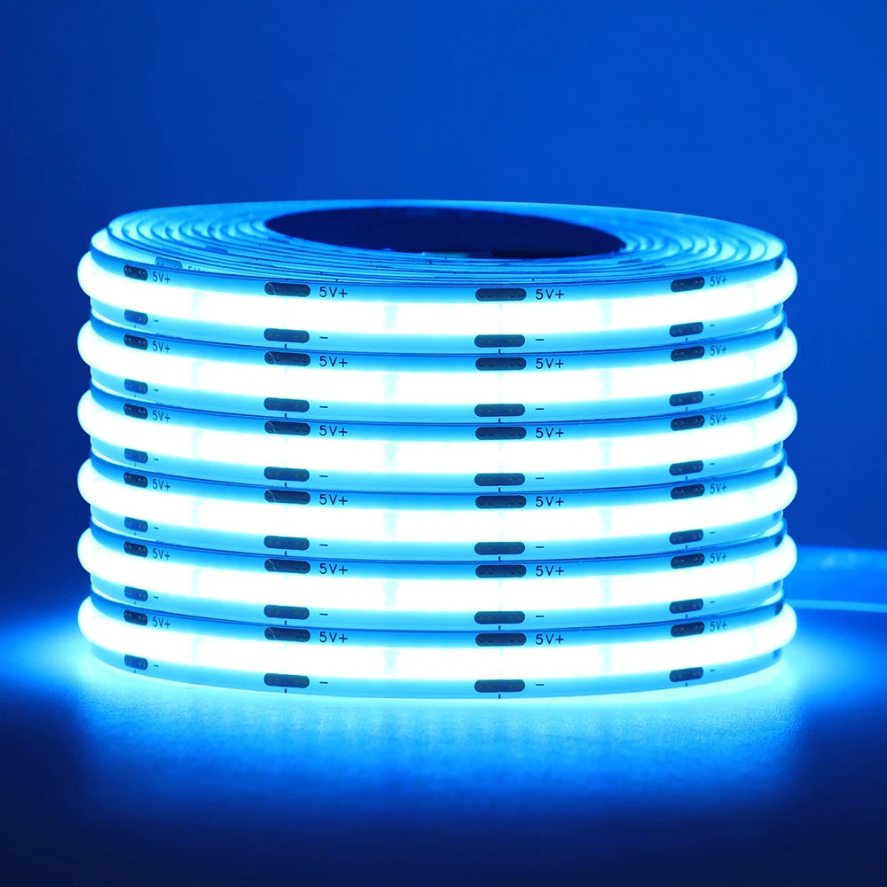 5V USB 3MM 5MM PCB COB LED Strip Light White/Red/Green/Pink/Ice Blue/Yellow TV Backlights DC5V 320Led Flex Night Lamp Home Decor