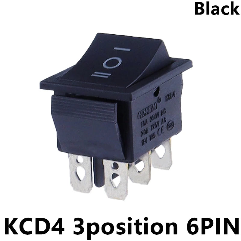 1PCS KCD4 Rocker Switch Power Switch ON-OFF-ON 3 Position 6 Electrical equipment With Light Switch 16A 250VAC/ 20A 125VA