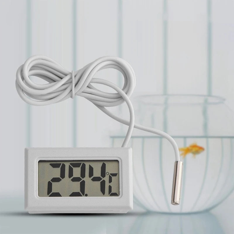 Mini LCD Digital Thermometer with Waterproof Probe Indoor Outdoor Convenient Temperature Sensor for Refrigerator Fridge Aquarium