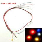 100Pcs/Lot 0402 0603 0805 1206 Led SMD Wire For Model Train HO N OO Scale Red Black Line Pre-soldered Micro Litz Diorama Railway