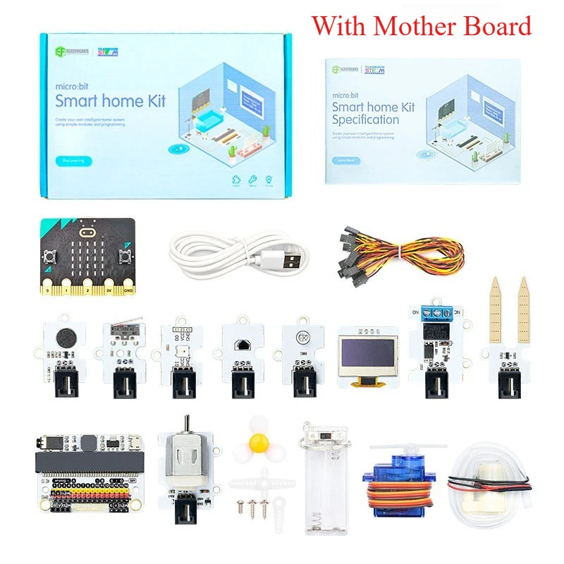 For Micro:bit Smart Home Kit Microbit Board(TMP36 Temperature Sensor Sound /Crash Sensor Servo Motor ect) Steam Home Sensor Set