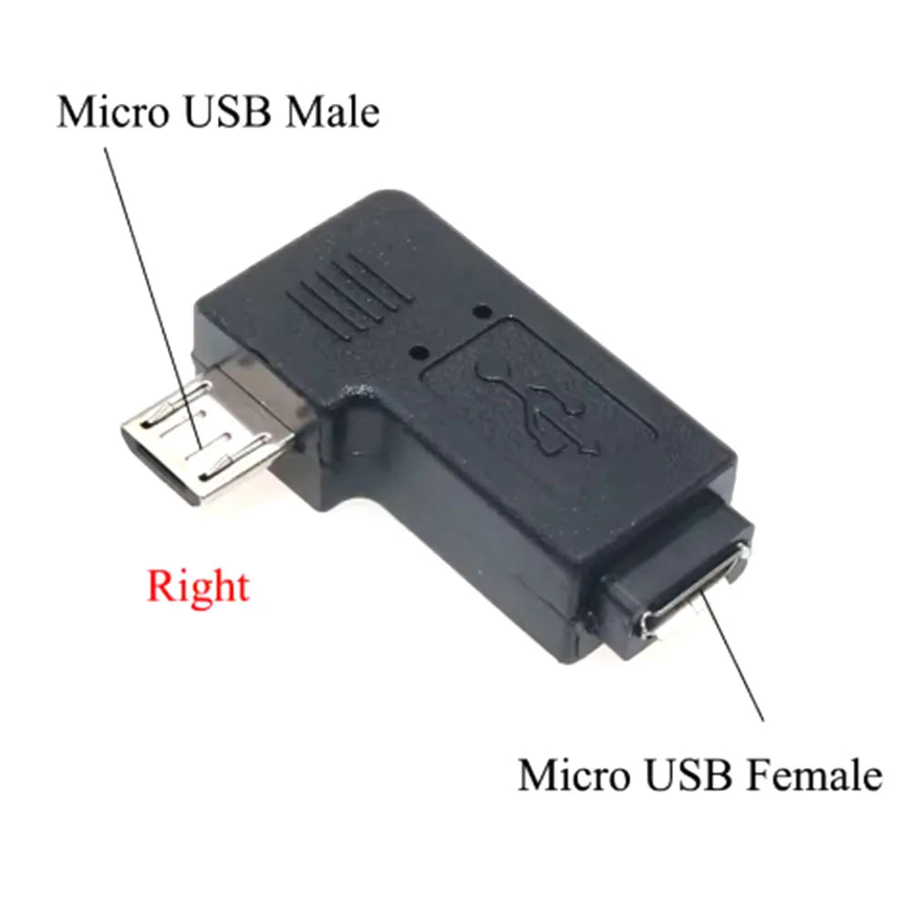 New Mini USB to Micro USB Adapter Plug 90 Degree Left&Right Angle Micro USB Male to Mini USB Female Type B Connector