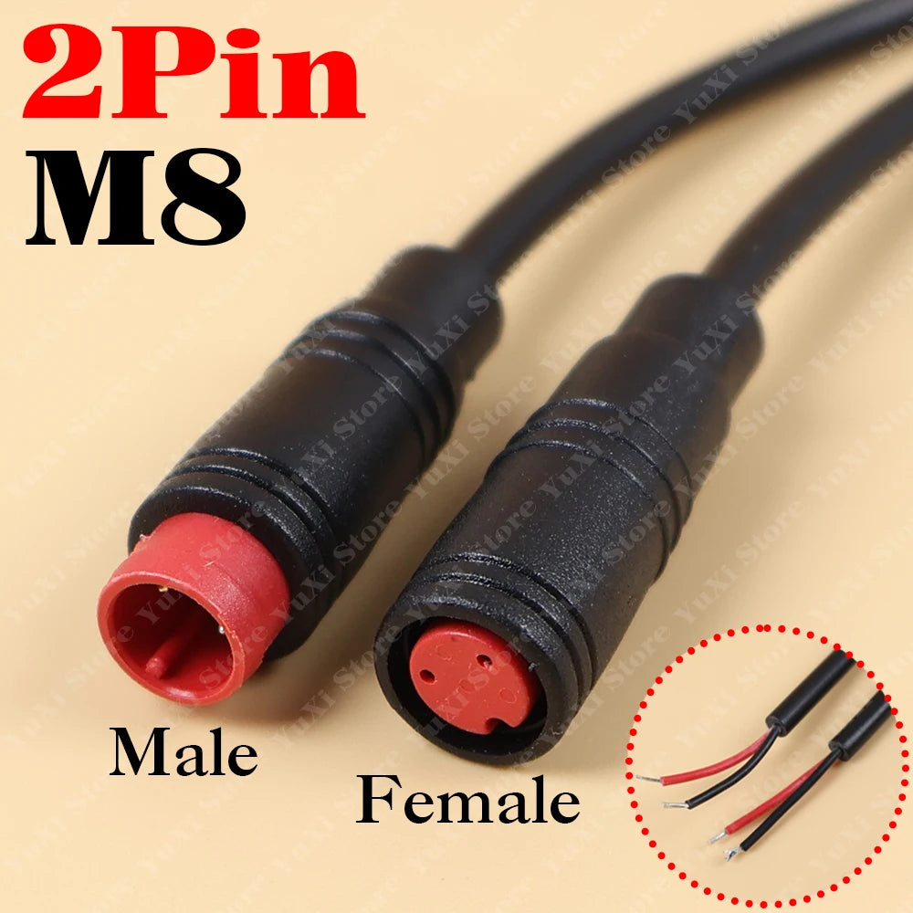 1-12set M8 M6 Core 2/3/4/5/6Pin Male Female Julet Electric Ebike Butt Plug Connector Cable Signal Sensor Waterproof Scooter Wire