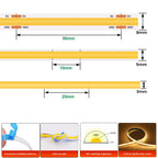 3MM 5MM 8MM COB LED Strip With 1.5M ON/OFF Switch 5V USB 320LEDs/m Warm White Red Green Blue Yellow Pink Flexible Tape for Room