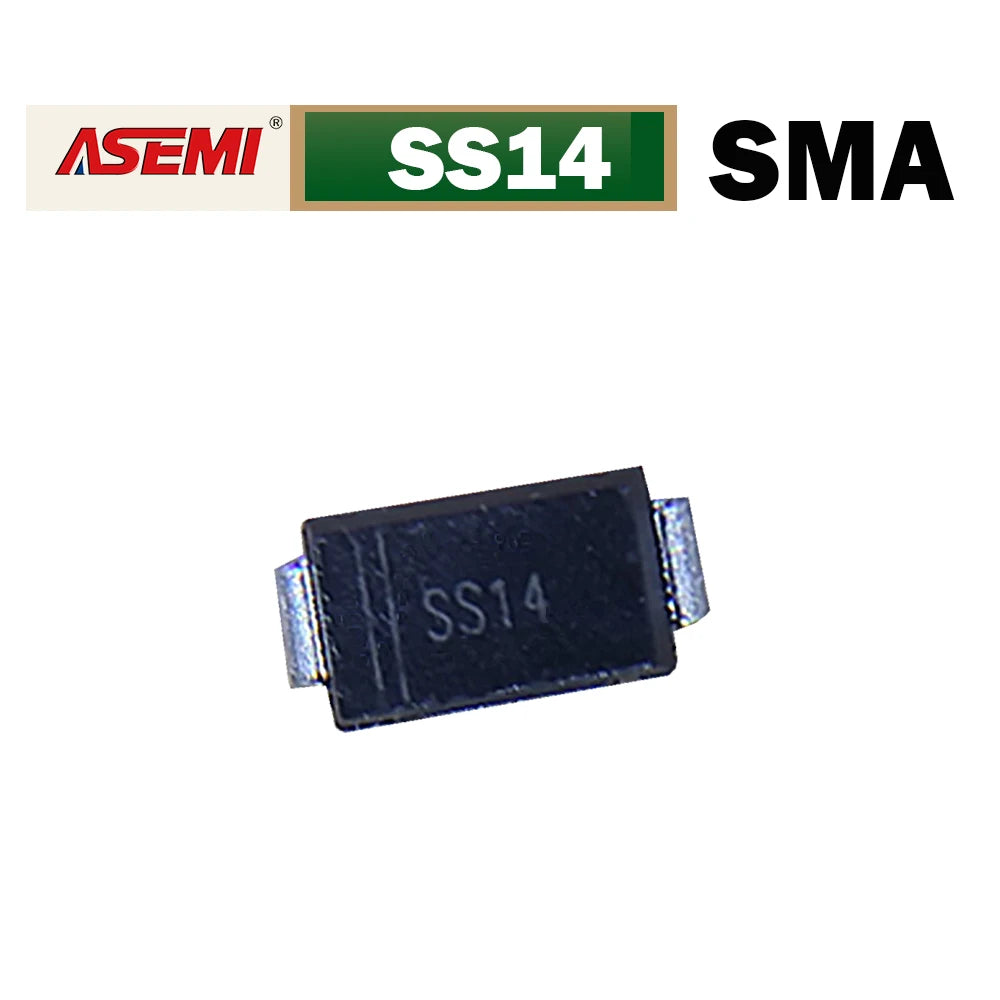 100PCS SS14 1A 40V Schottky Diode SMA ASEMI