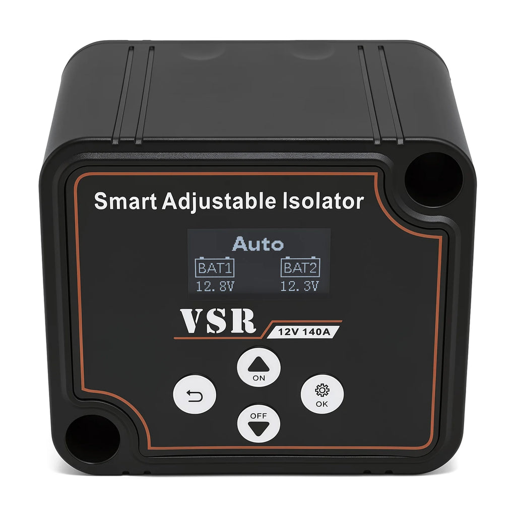 Dual Battery Smart Isolator 12V 140A Car Split VSR Charge Voltage Setting Sensitive Relay For Off-Road Camper Yacht ATV UTV Boat