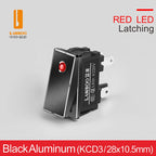 LANBOO High-End Quality Latching  Rocker Switch 20A 16Amp Current Push Button 2no2nc with LED 3-8V/9-24V/220V