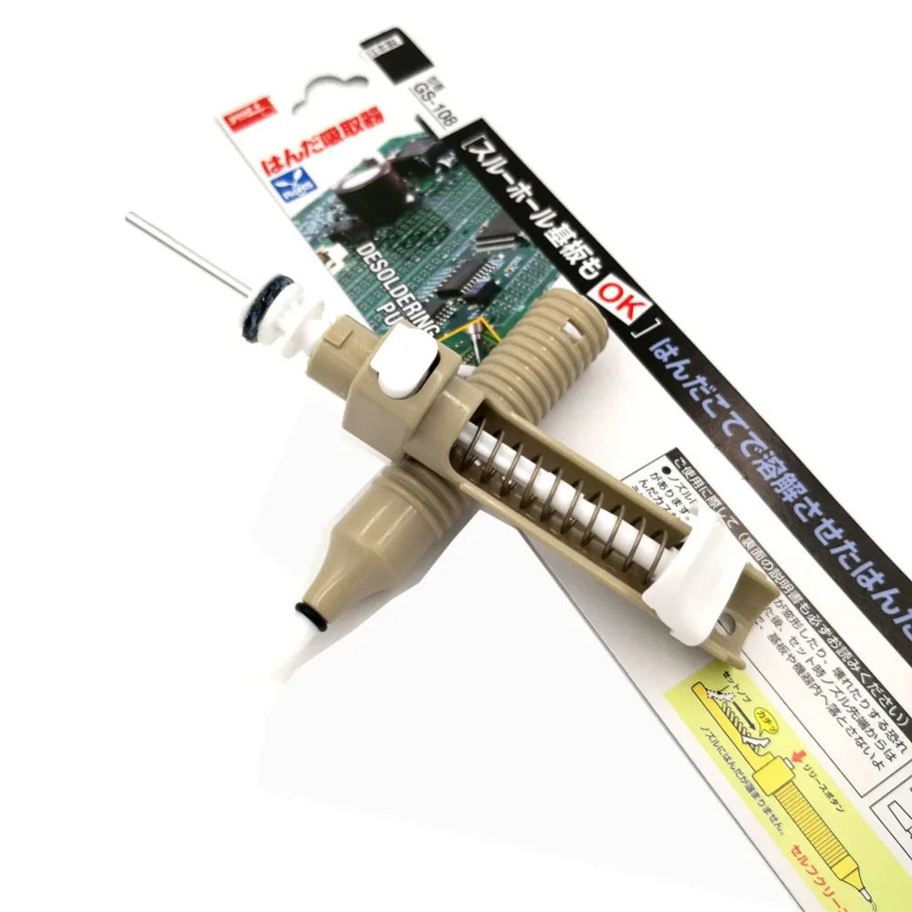 Japan GOOT GS Desoldering Pump Large Medium Small Sizes Self-Cleaning Anti-Static Manual Solder Sucker Light Strong Repair Tools
