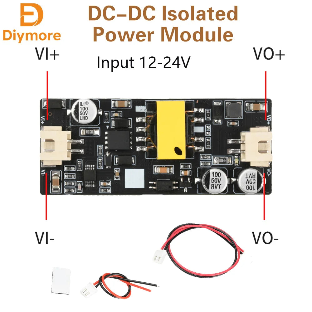 DC-DC DC Converter Isolated Power Supply Module Input 12-24V Output 12V24V Power 15W Singal/Double-ended Terminal Wire