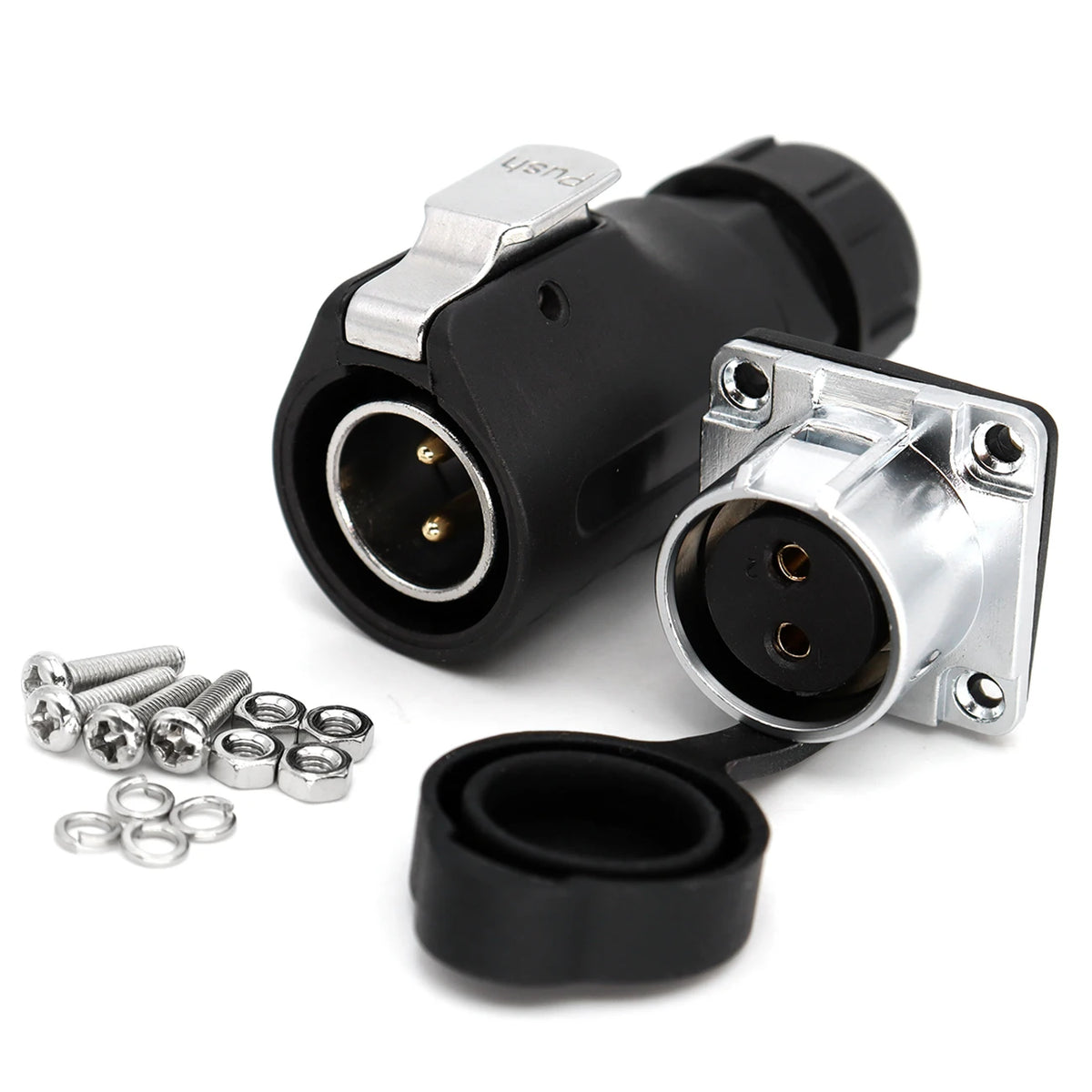 XHP20, IP67 2 3 4 5 67 8 9 10 12-Pin Waterproof Electrical Connector, 20mm Aviation Square Panel Mounting Male Plug