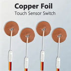 5V12V Mini Touch Sensor Switch Without Opening, Penetrating Wood Board, Glass Sensor, Copper Foil, Self-Adhesive Jog Reset