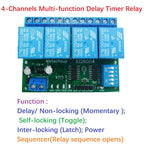 1 PCS 4ch DC 5V 12V 24V DIP Switch Delay Relay Module Flip-Flop Latch Bistable Self-locking Interlock Latch Power Conditioner