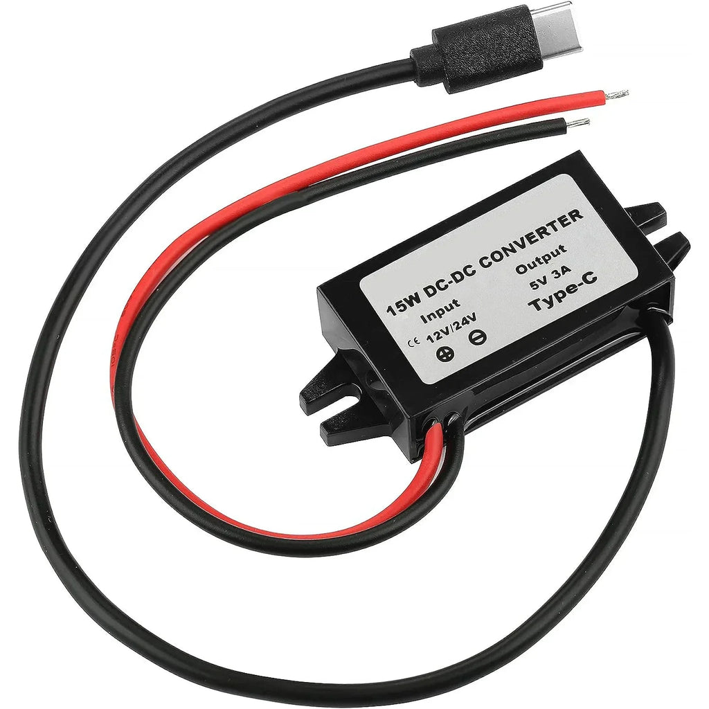 Waterproof 12V/24V to 5V Converter DC-DC Buck Module Power Adapter USB-A Female/C Type/Dual USB/Open Wire Connector
