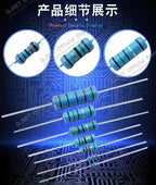 100pcs 1/6W Metal Film Resistors 1/8W 1% 0.125W 10 100 200 220 330 470 Ohm 4.7K 1K 2.2K 10K 47K 200k 220k 510k 100k 470K 1M Ohms