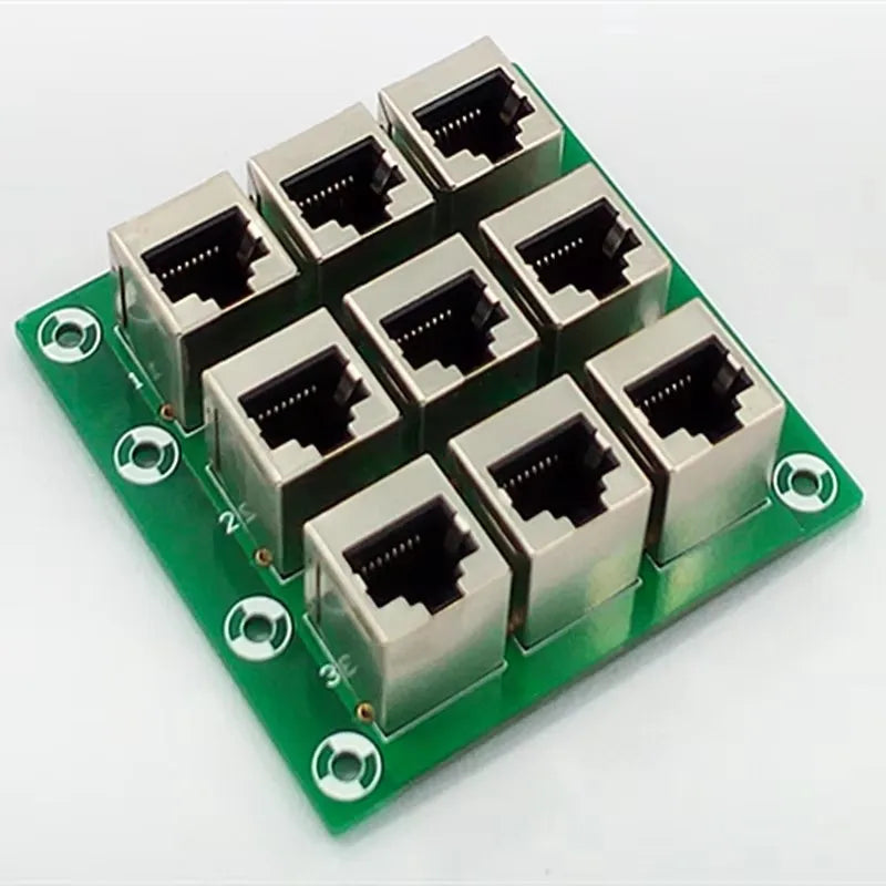 RJ45 8P8C Jack 9-Way Buss Breakout Board,Terminal Block, Connector.
