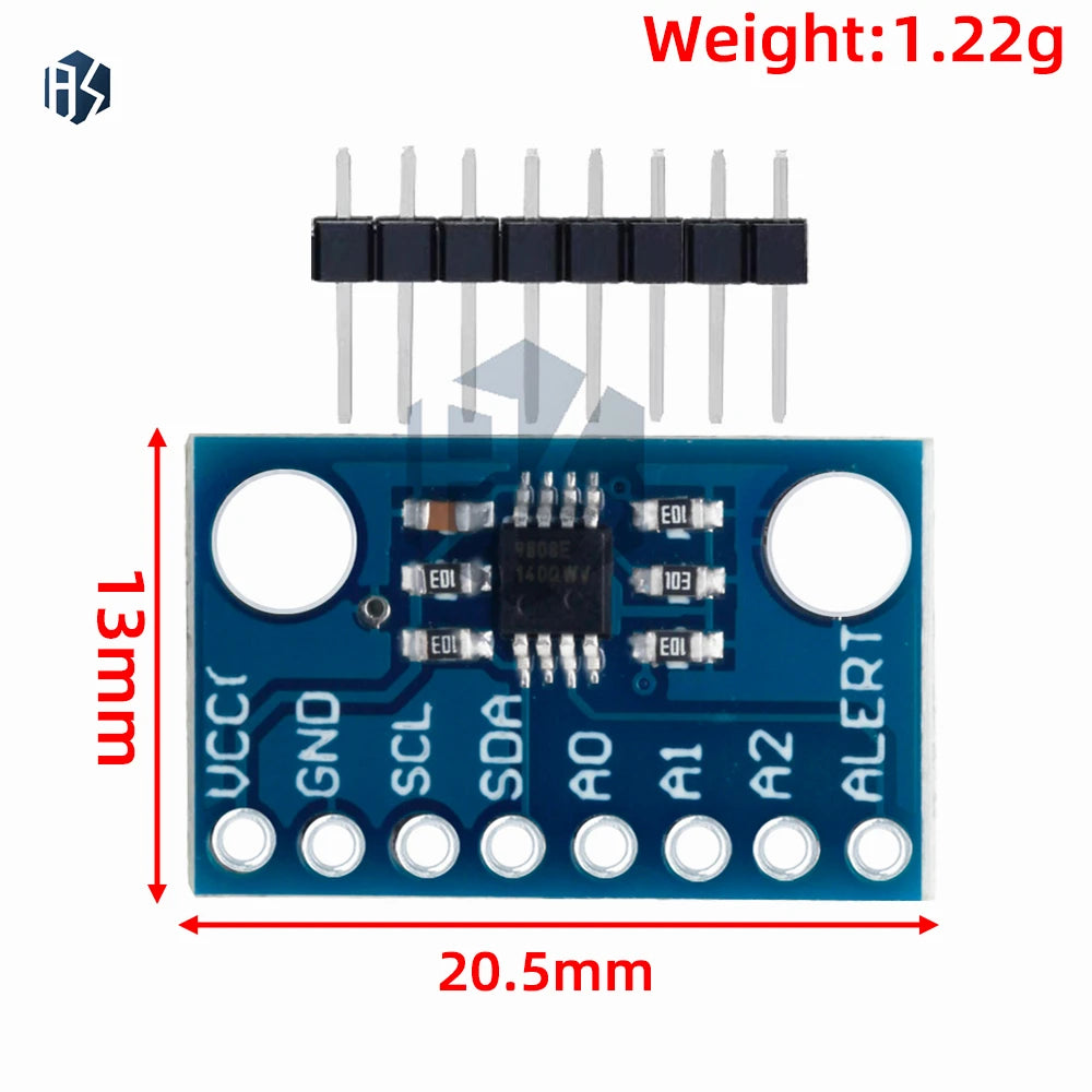 High Accuracy Temperature Sensor MCP9808 I2C Breakout Board Module 2.7V-5V Logic Voltage for Ardunio IIC