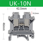 5 Pcs UK-10N DIN Rail Terminal Blocks, 10mm² Screw Clamp Connectors, Universal Feed-Through Wiring Terminals