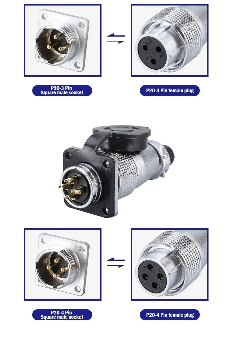 PLS20 Aviation Connector 2/3/4/5/6/7/8/9/10/12Pin Air Carrier Male Female Plug Connector WS20 TP20