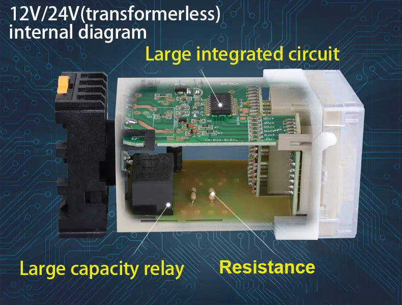 DH48S-S Time Delay Relay Switch DC24V 12V 0.1S-99H Digital LED Programmable With Base Timer Relay SPDT AC220V With Transformer