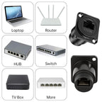 3-1PCS Cat6 RJ45 Panel Mount Adapter Female-to-Female Ethernet Pass-Through Connector RJ45 Shielded D-Type Ethernet Bulkhead