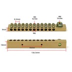 Terminal Block 10*18mm 8/10/12/16/20/24/30/40/50 Way One In Multiple Out High Current Double Neutral Ground Connector Brass Bar