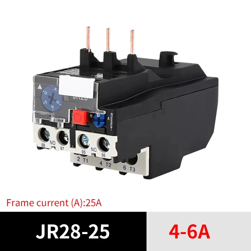JR28-25 Thermal Overload Relay LR2 D13 Adjustable Thermal Relay Electric Relays 1A 1.6A 2.5A 4A 6A 8A 10A 13A 18A 25A