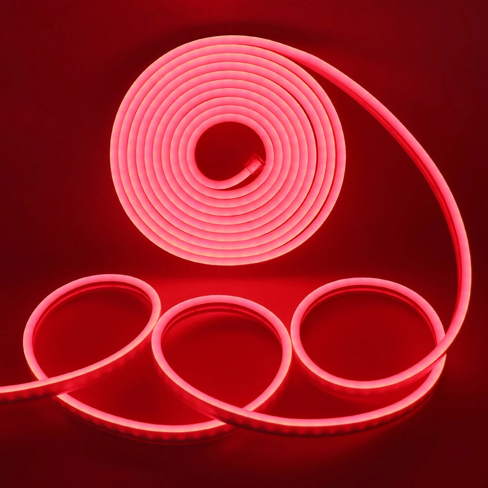 Neon Strip DC 12V IP65 Waterproof 2835 120Leds/M White/Blue/Pink/Yellow/Red/Green Flexible Ribbion Rope LED Strip 0.5M 1M 3M 5M