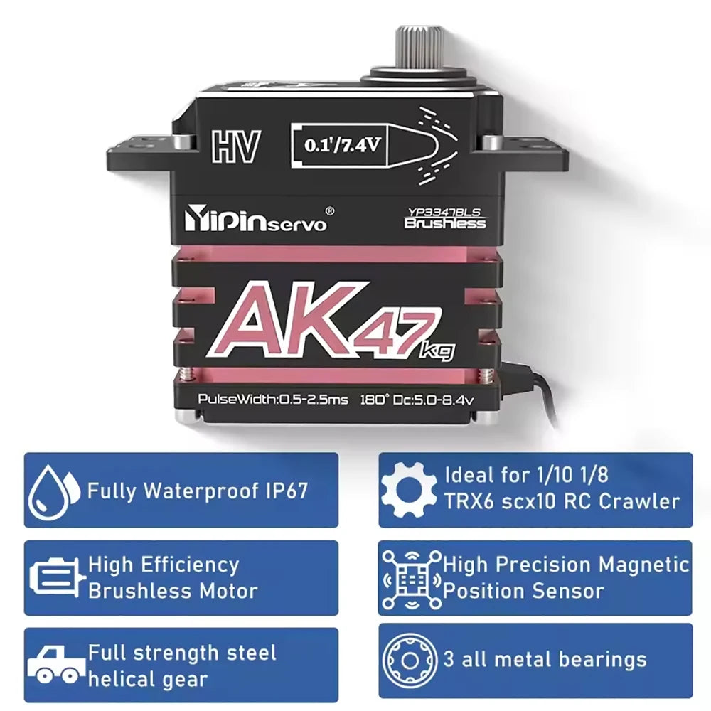 70kg AK70 47kg Brushlessfor Servo PWM Magnetic Coding Servo Motor CNC Aluminium Shell Metal Gear for Rc Car 1/8 1/10 1/12