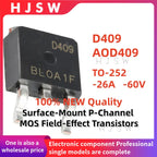 10/20/50/100PCS 100% Brand New and Quality AOD409 D409 TO-252 -26A -60V Surface-Mount P-Channel MOS Field-Effect Transistors