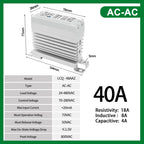 LCTC Solid State Relay DIN Installation DC-AC AC-AC DC-DC Single-Phase Relay With Radiator 10a15a25a40a SSR