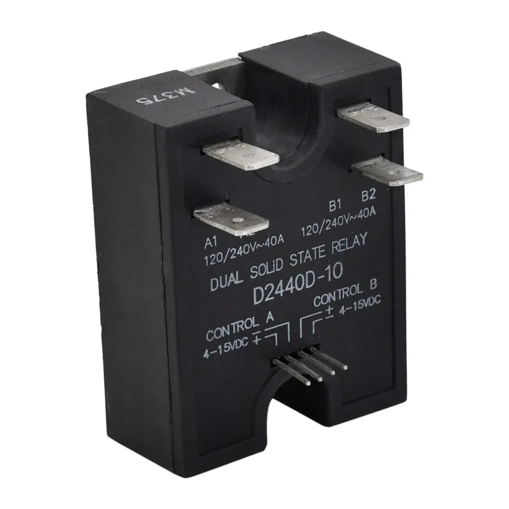 Dual Solid State Relay D2440D-10 Compatible with Crydom 24-280VAC 40A SSR Random Turn On Input 4-15VDC