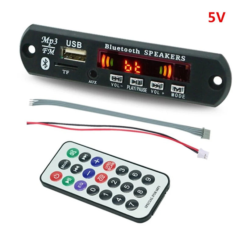 1pc Wireless Bluetooth 5.0 5V MP3 Board Car Audio USB TF FM Radio Module MP3 Player with Remote Control