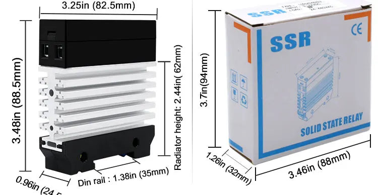 LCTC 0-10V 4-20mA 0-5V SSR Solid State Relay Voltage Regulator Single Phase Slim Relay With Radiator 10A 25A 40A 50A 60A 80A